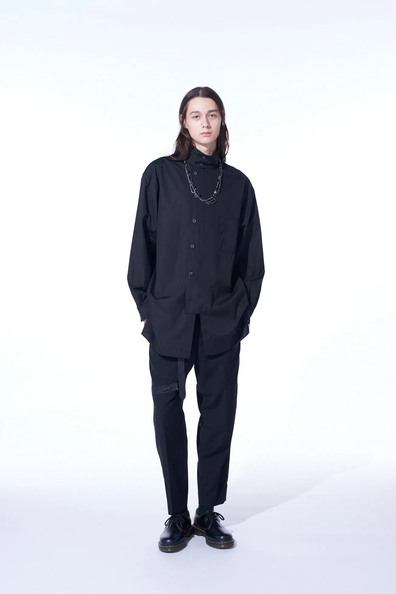 PE/GABARDINE ZIPPER-TAPED SLIM PANTS sold by Yohji Yamamoto product image thumbnail 2