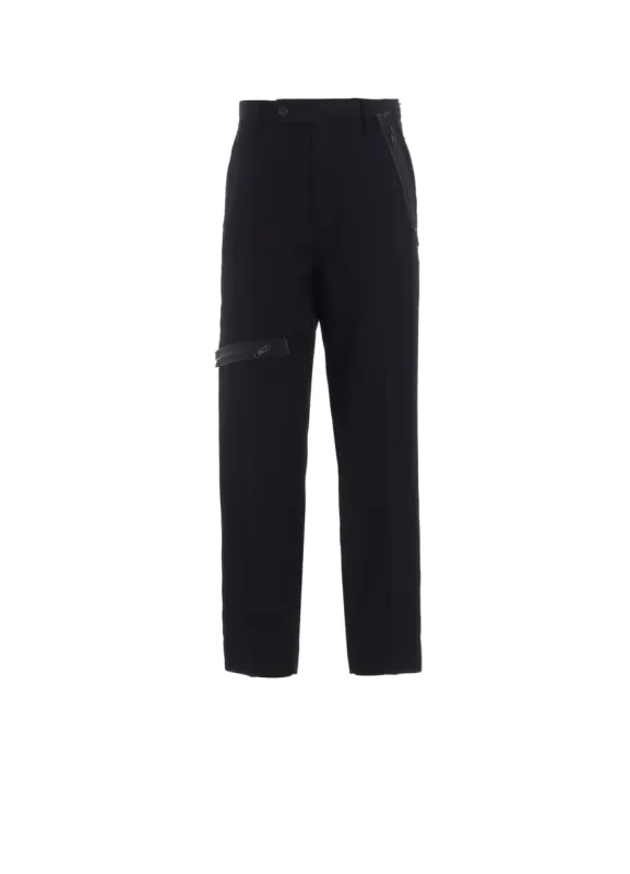 PE/GABARDINE ZIPPER-TAPED SLIM PANTS sold by Yohji Yamamoto