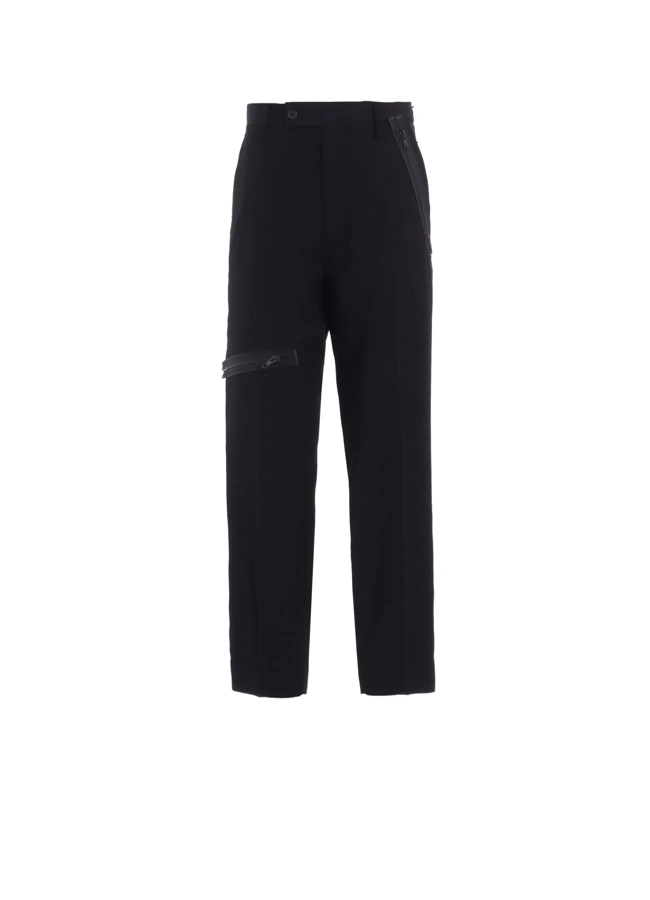 PE/GABARDINE ZIPPER-TAPED SLIM PANTS sold by Yohji Yamamoto