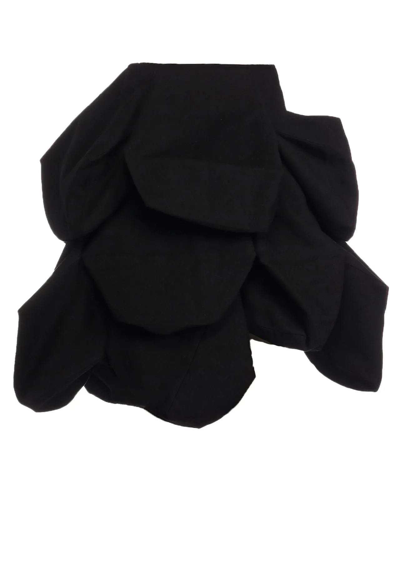 W/C LIGHT SERGE 3D PANELED BOX DETAIL SKIRT sold by Yohji Yamamoto