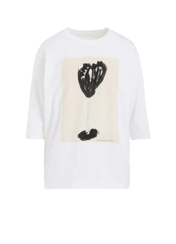 20/1 COMBED JERSEY FLOWER PRINT 3/4 SLEEVE SHIRT sold by Yohji Yamamoto