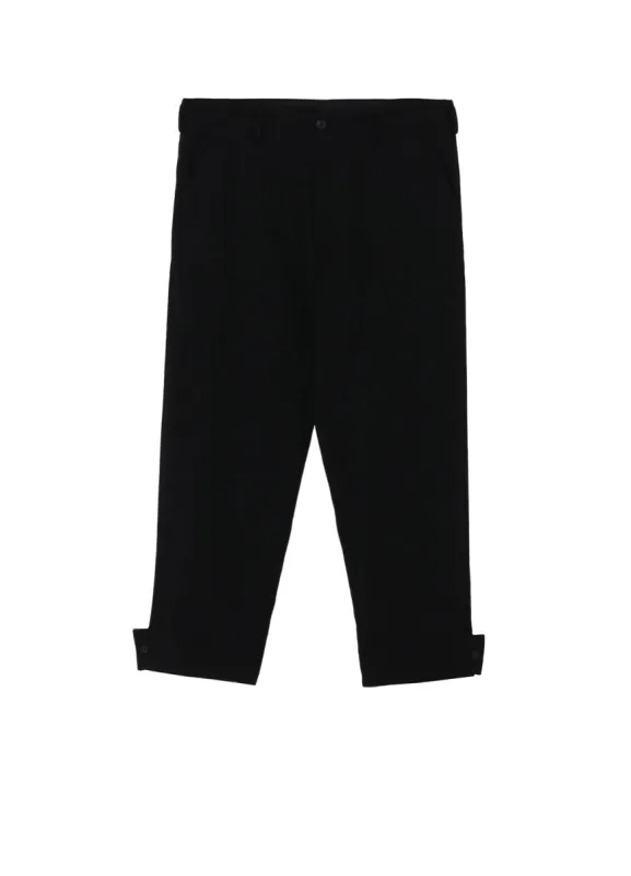 WOOL GABARDINE BELTED HEM PANTS sold by Yohji Yamamoto