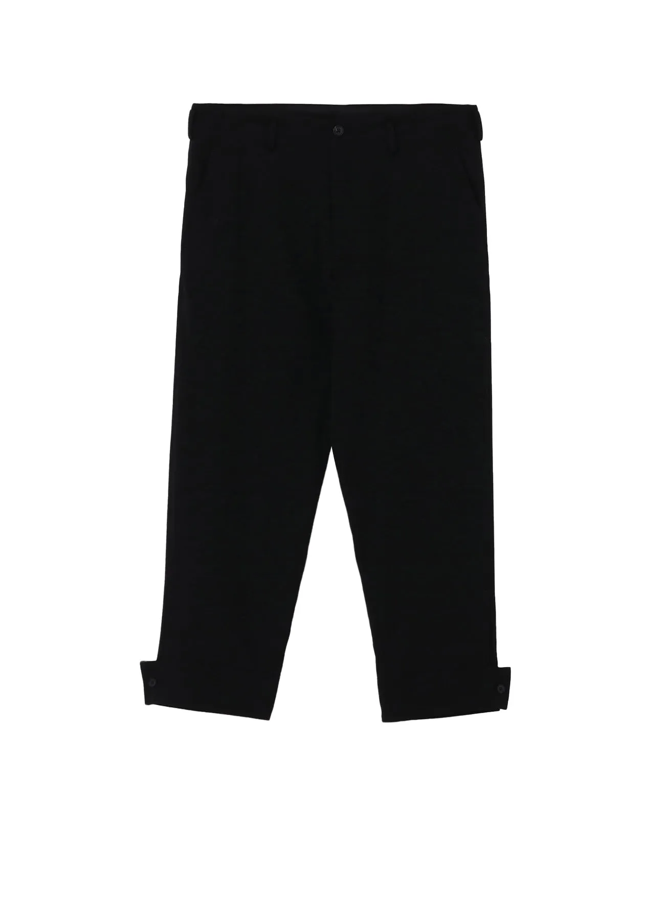 WOOL GABARDINE BELTED HEM PANTS sold by Yohji Yamamoto