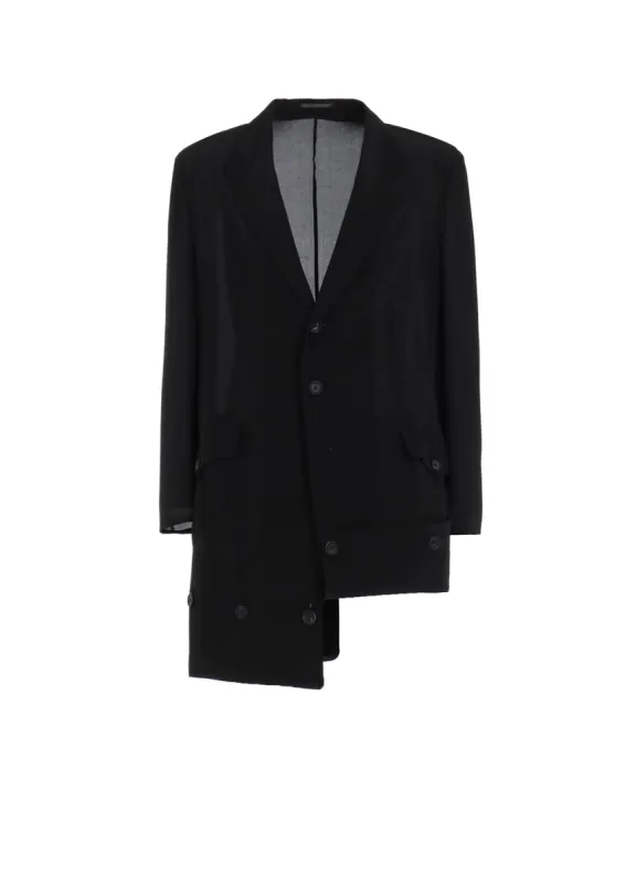 12M SILK DECINE HEM BUTTON DETAIL JACKET sold by Yohji Yamamoto