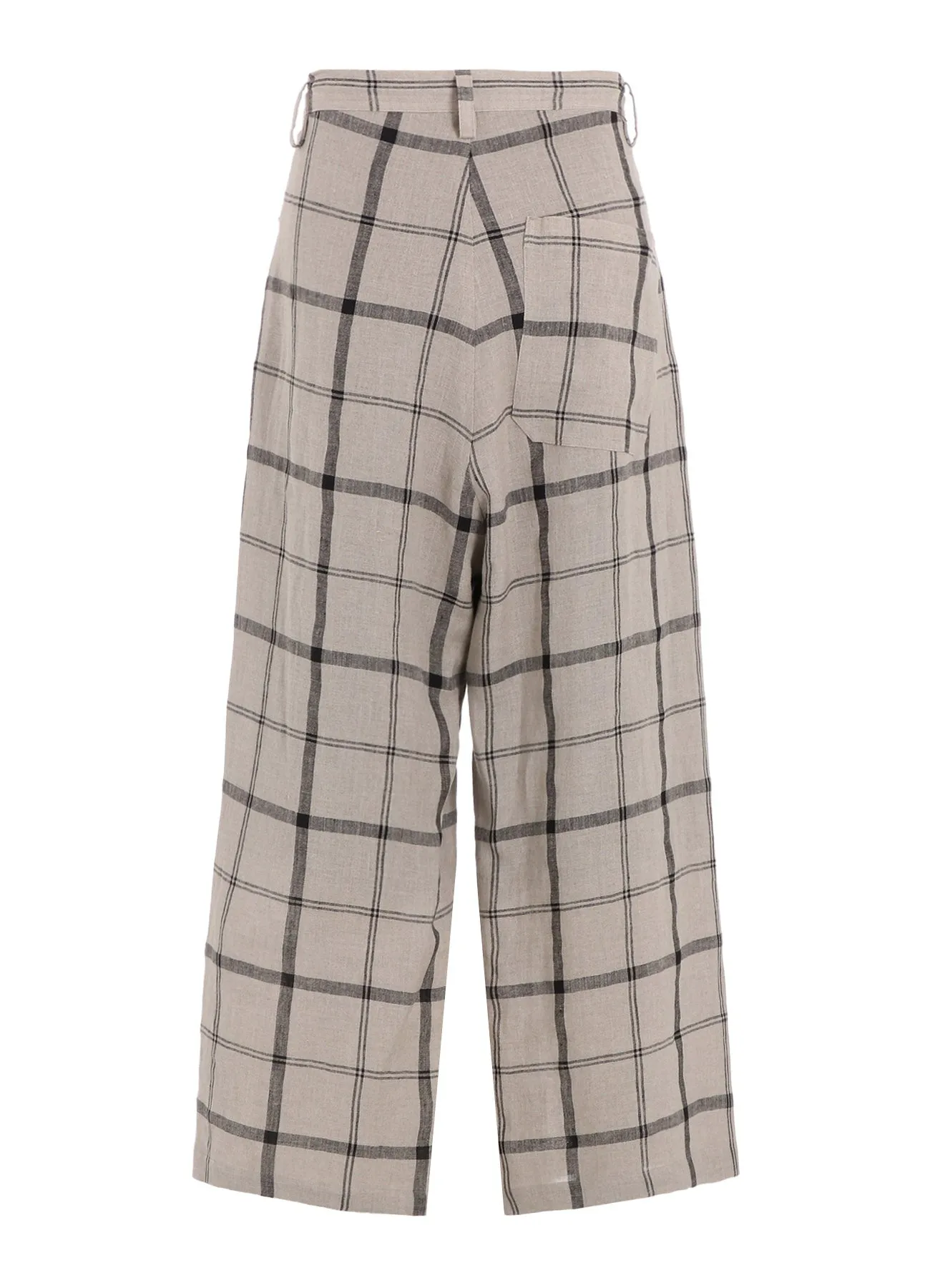 LINEN/NYLON PLAID LONG STRAIGHT PANTS sold by Yohji Yamamoto product image thumbnail 3