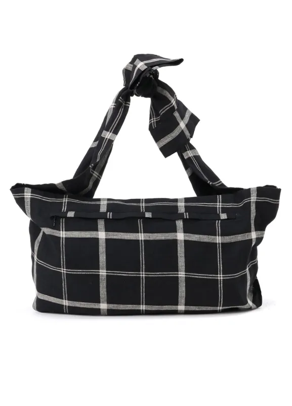 LINEN/NYLON PLAID SHIRT SLEEVE BODY BAG made by Yohji Yamamoto