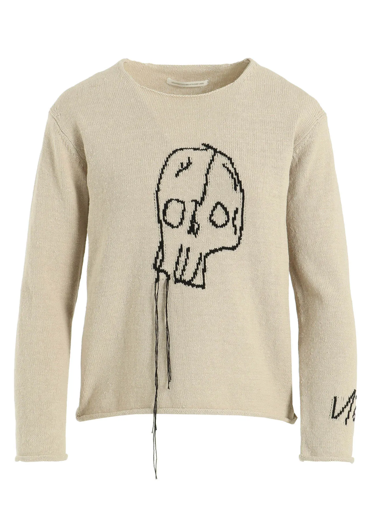JERSEY INTARSIA SKULL ROUND NECK PULLOVER sold by Yohji Yamamoto product image thumbnail 2