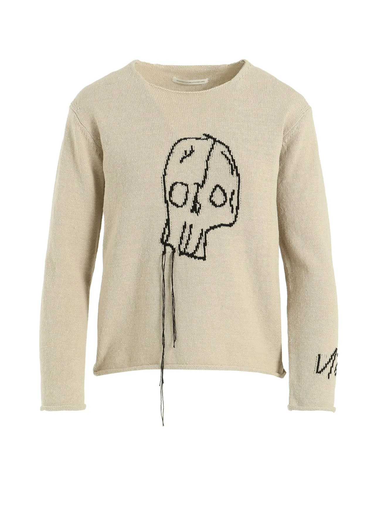 JERSEY INTARSIA SKULL ROUND NECK PULLOVER sold by Yohji Yamamoto
