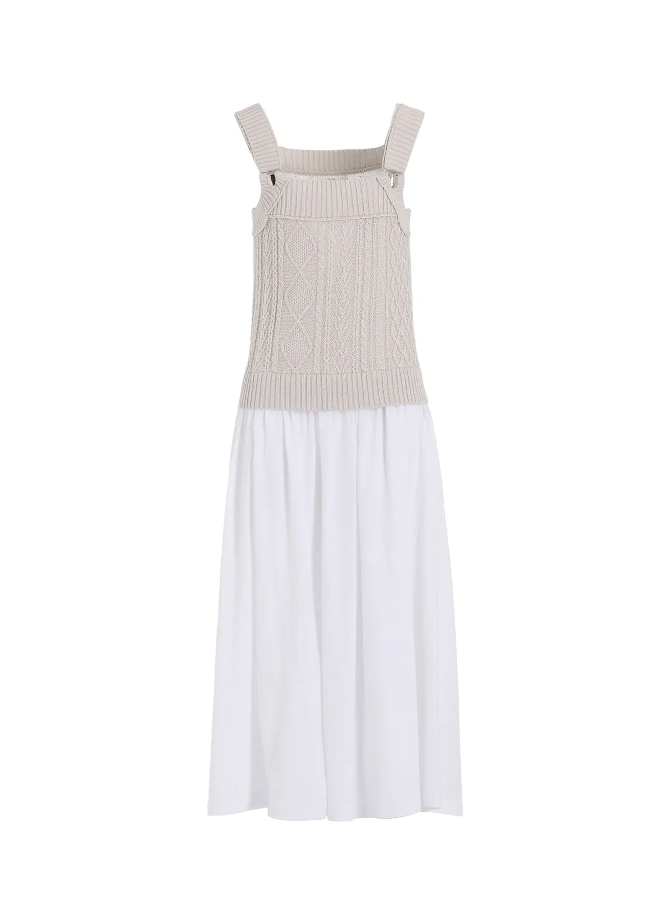 CABLE KNIT/JERSEY SUSPENDER DRESS sold by Yohji Yamamoto