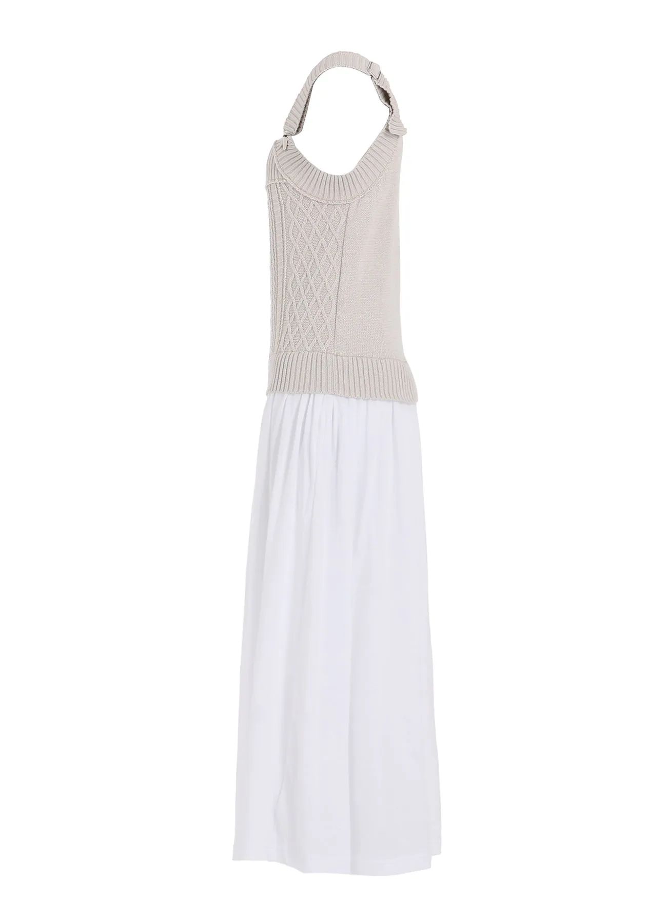 CABLE KNIT/JERSEY SUSPENDER DRESS sold by Yohji Yamamoto product image thumbnail 3