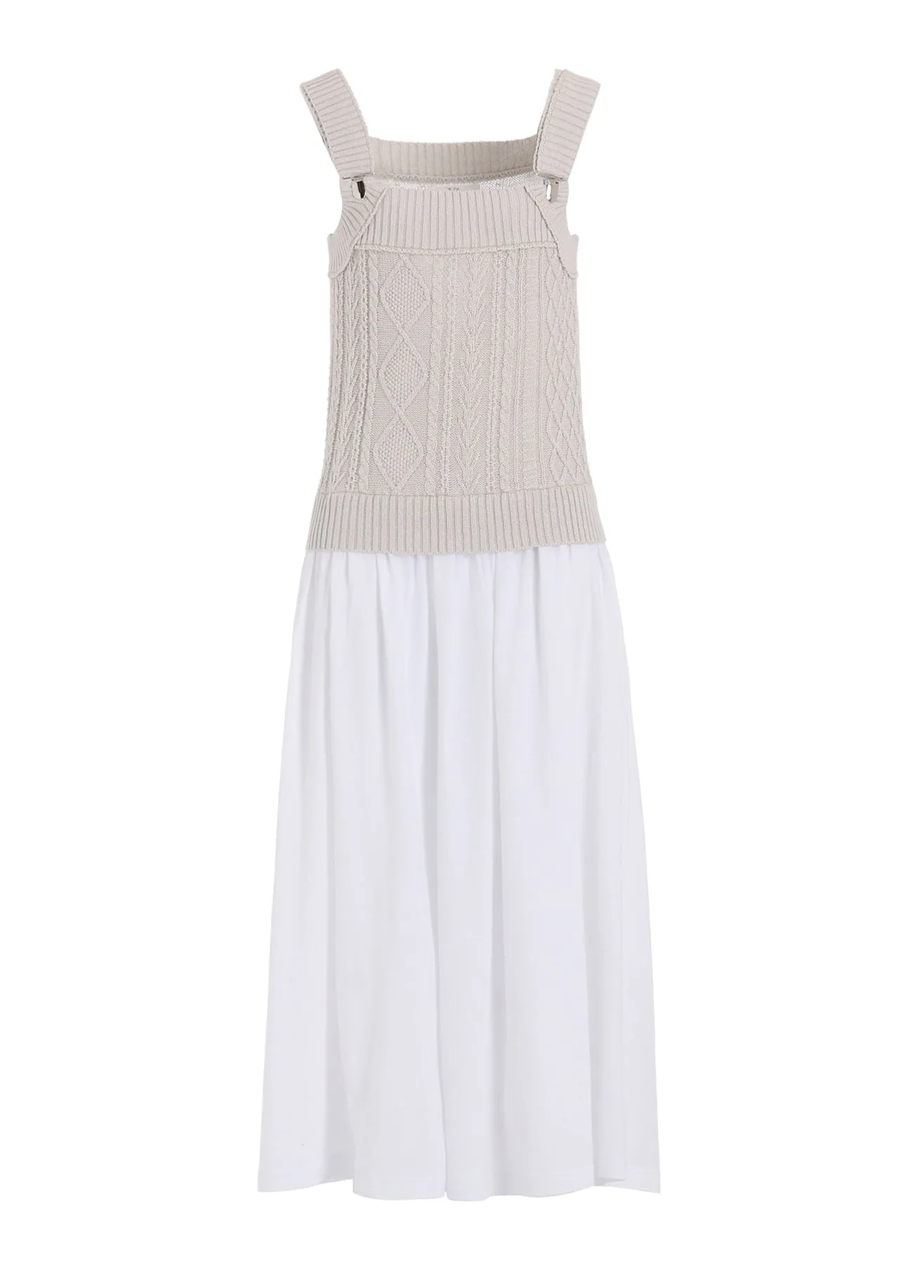 CABLE KNIT/JERSEY SUSPENDER DRESS sold by Yohji Yamamoto product image thumbnail 2