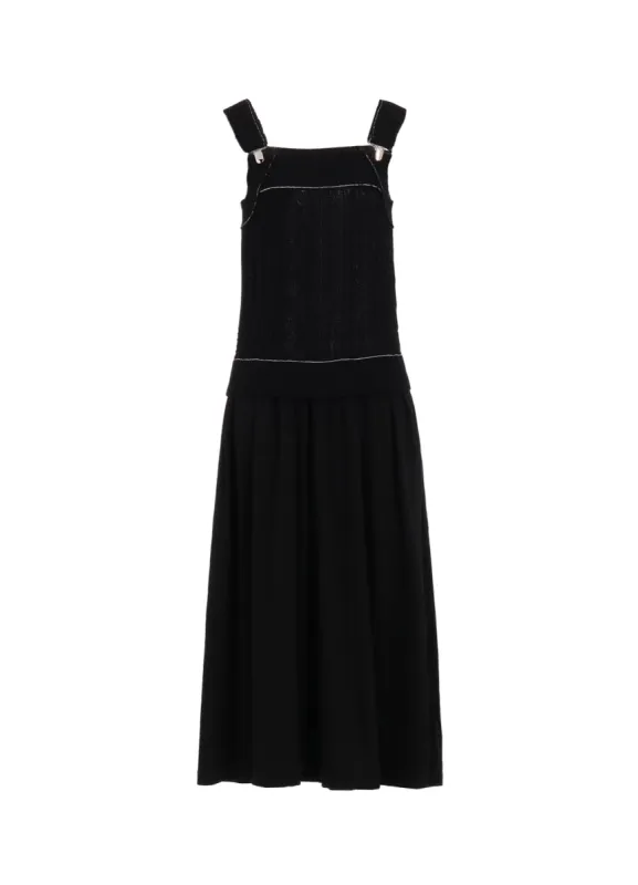 CABLE KNIT/JERSEY SUSPENDER DRESS made by Yohji Yamamoto