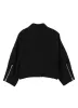 WOOL BLEND NEP STRIPE PANEL BLOUSON sold by Yohji Yamamoto