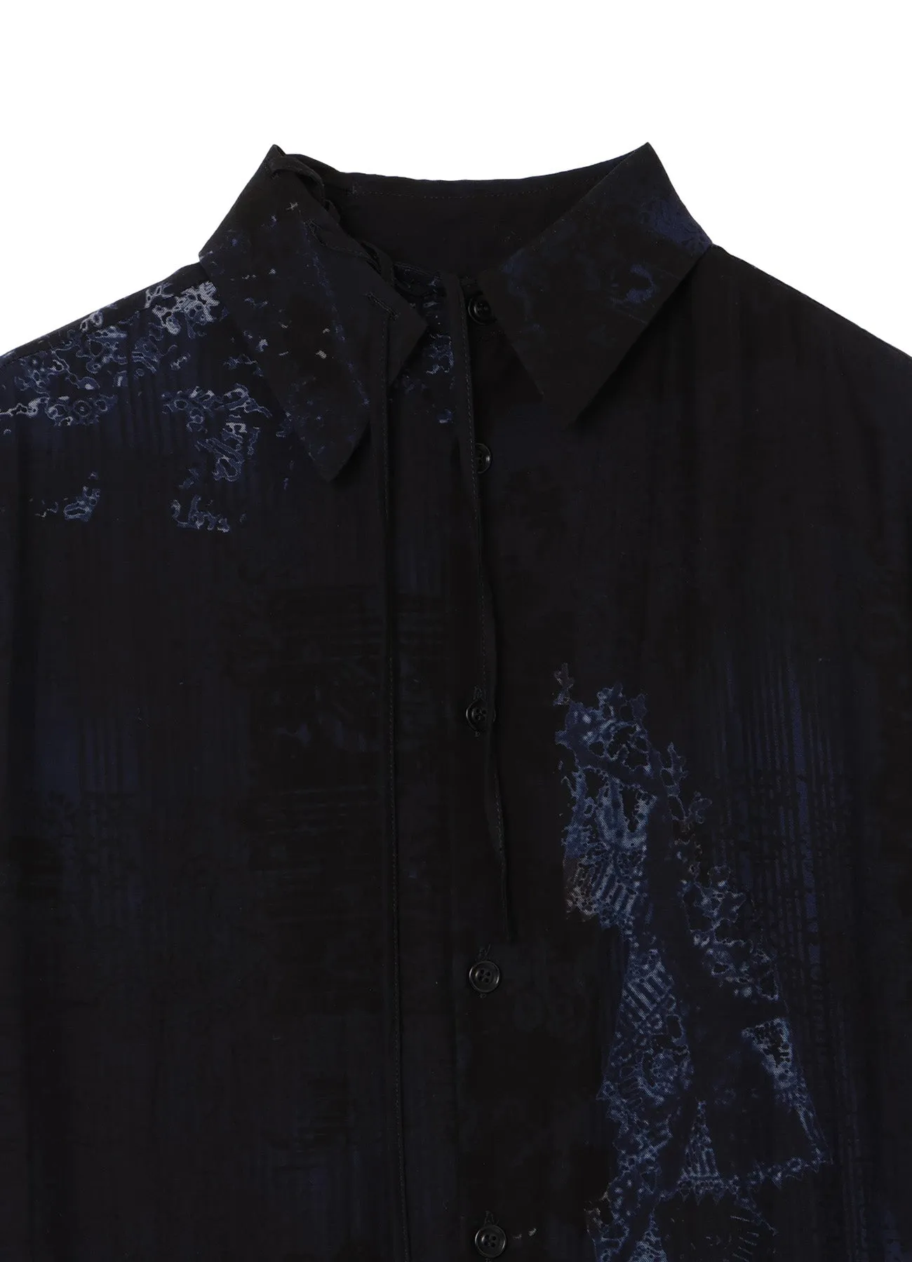 CU/ TWILL LACE DESIGN PT LACE UP BLOUSE sold by Yohji Yamamoto product image thumbnail 4