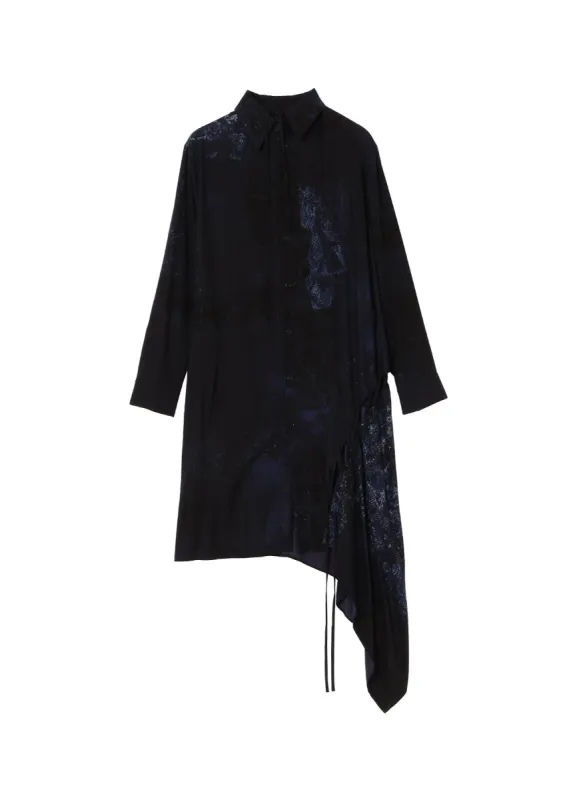 CU/ TWILL LACE DESIGN PT LACE UP BLOUSE sold by Yohji Yamamoto