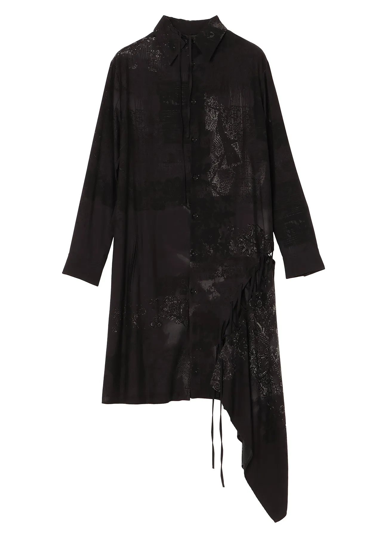 CU/ TWILL LACE DESIGN PT LACE UP BLOUSE sold by Yohji Yamamoto product image thumbnail 2