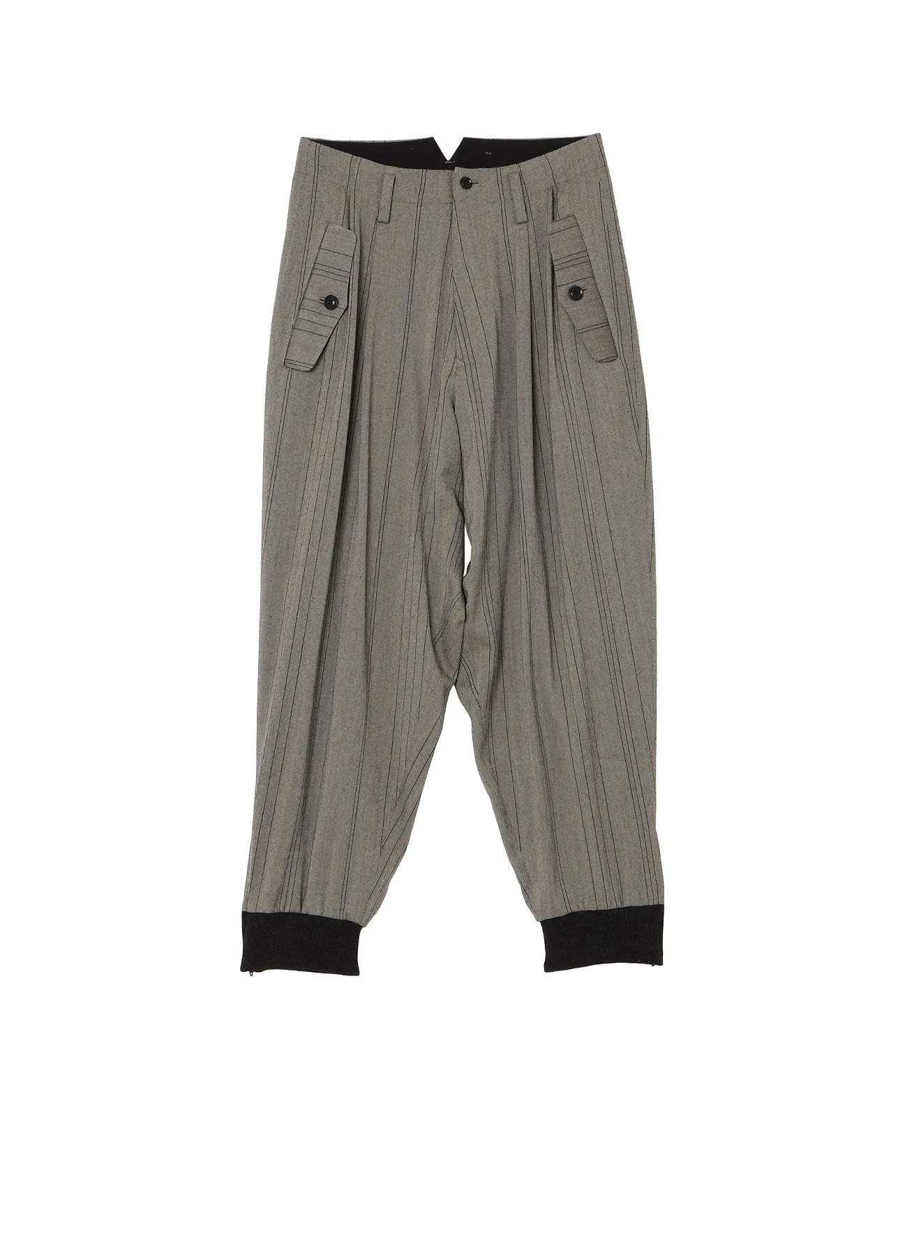 W/RY RANDOM HERRINGBONE RIB SLEEVE PANTS sold by Yohji Yamamoto