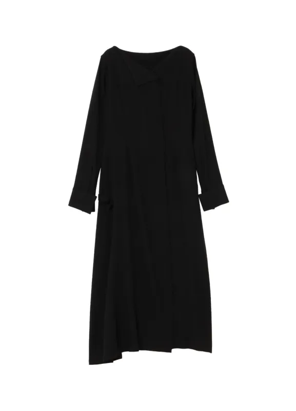 W/RY GAUZE WASHER COLLARLESS DRESS made by Yohji Yamamoto