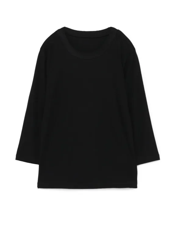 LYOCELL STRETCH RIB JERSEY ROUND NECK 3/4 SLEEVE SHIRT sold by Yohji Yamamoto