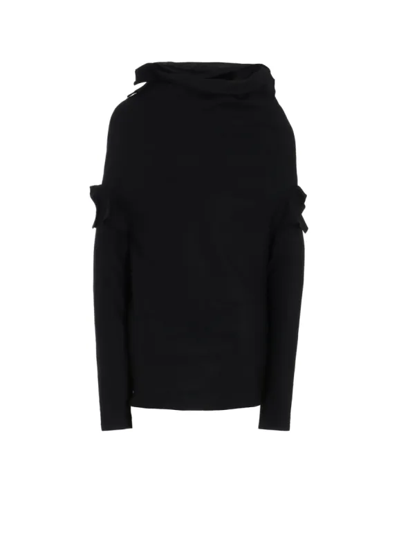 PLAIN WEAVE DRAPE DETAIL HIGH NECK PO sold by Yohji Yamamoto