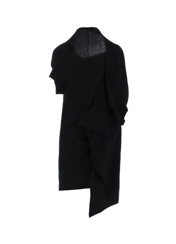 PLAIN WEAVE DRAPED SHORT SLV CARDIGAN sold by Yohji Yamamoto