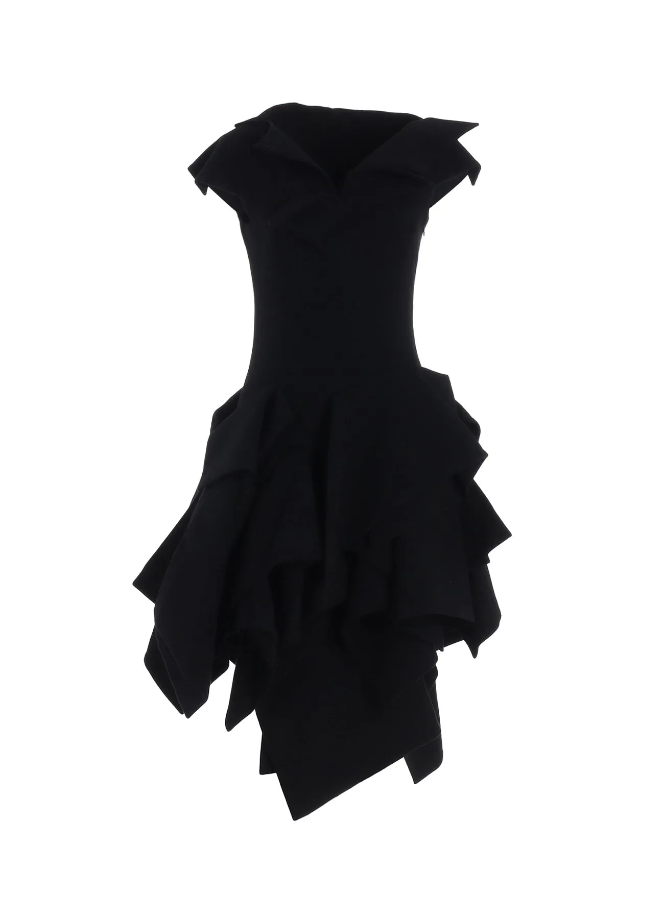 FLANNEL DECO C DRAPED DETAIL DRESS sold by Yohji Yamamoto