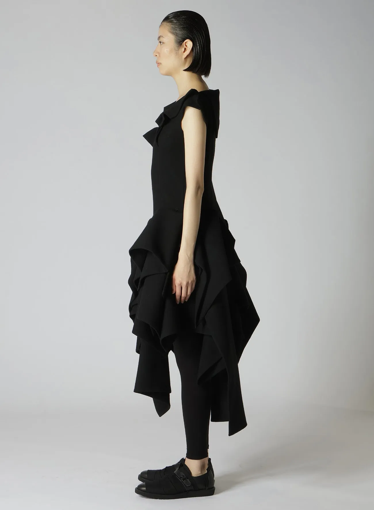 FLANNEL DECO C DRAPED DETAIL DRESS sold by Yohji Yamamoto product image thumbnail 4