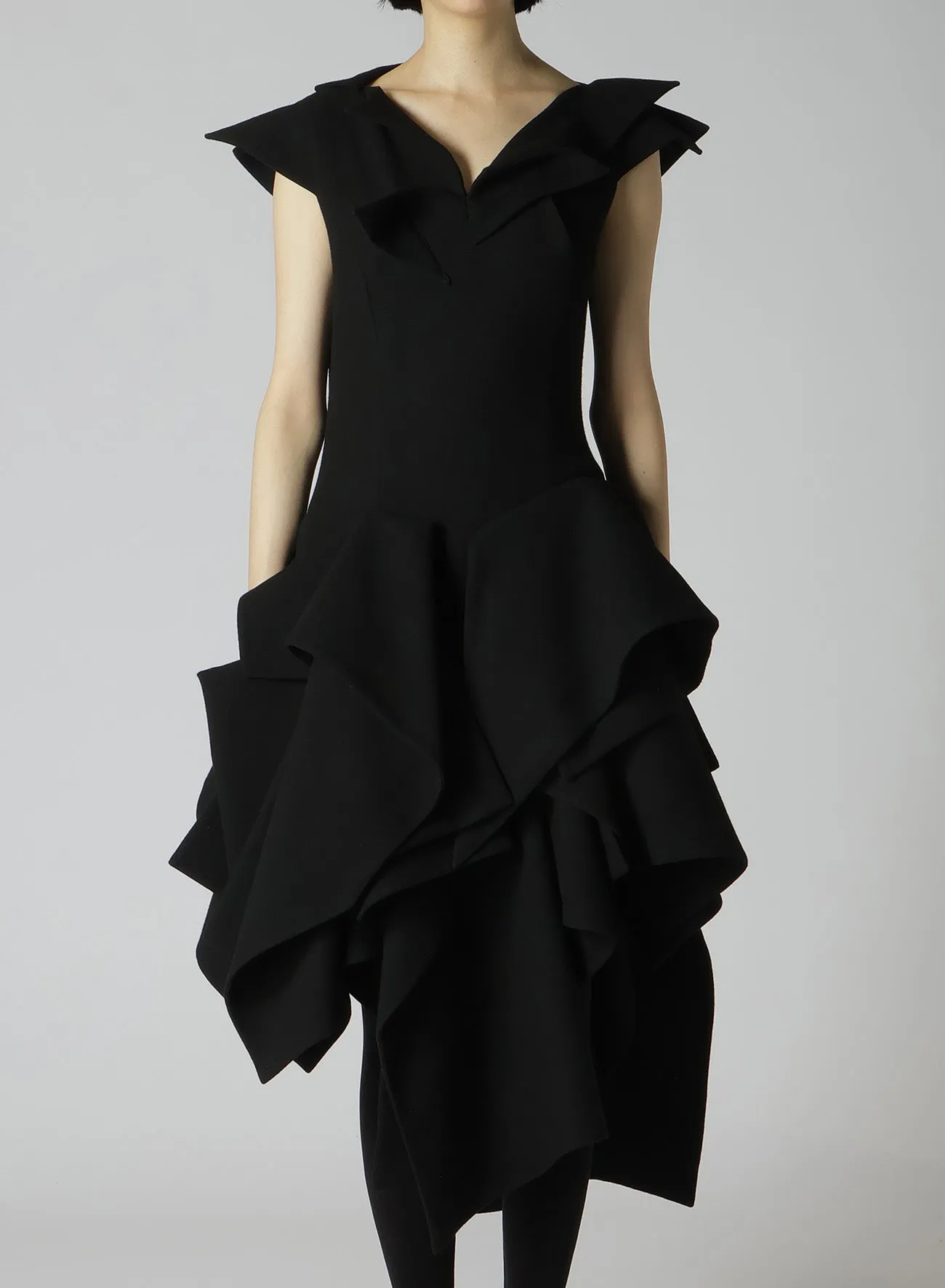 FLANNEL DECO C DRAPED DETAIL DRESS sold by Yohji Yamamoto product image thumbnail 2