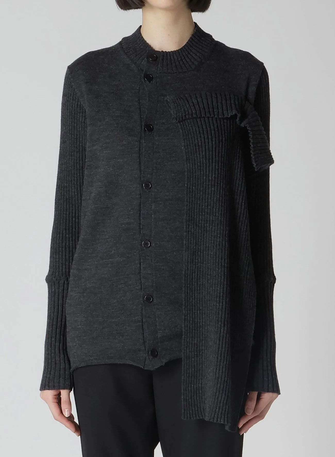 PLAIN RIB FRONT D CLOTH CARDIGAN sold by Yohji Yamamoto product image thumbnail 2
