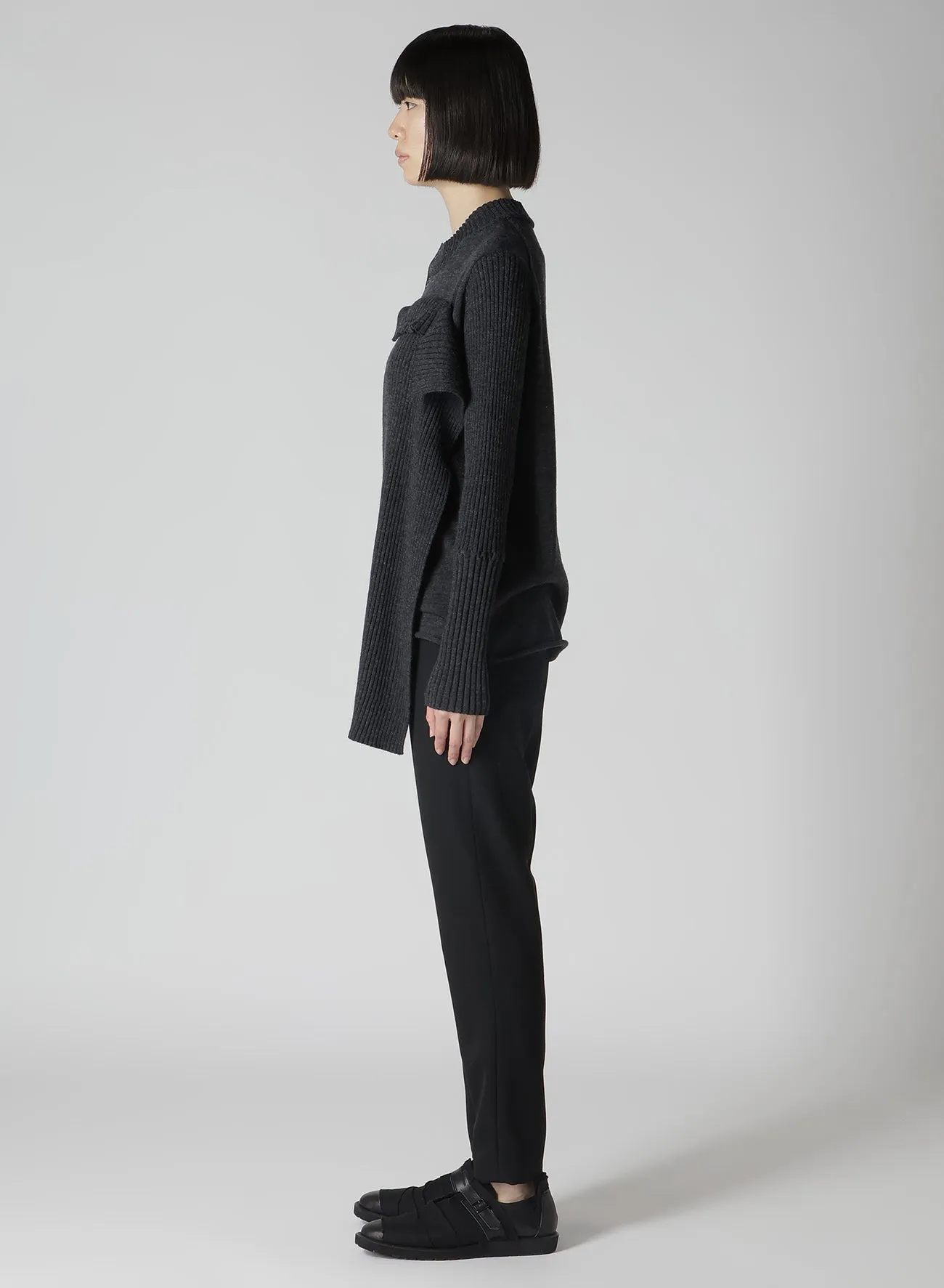 PLAIN RIB FRONT D CLOTH CARDIGAN sold by Yohji Yamamoto product image thumbnail 4