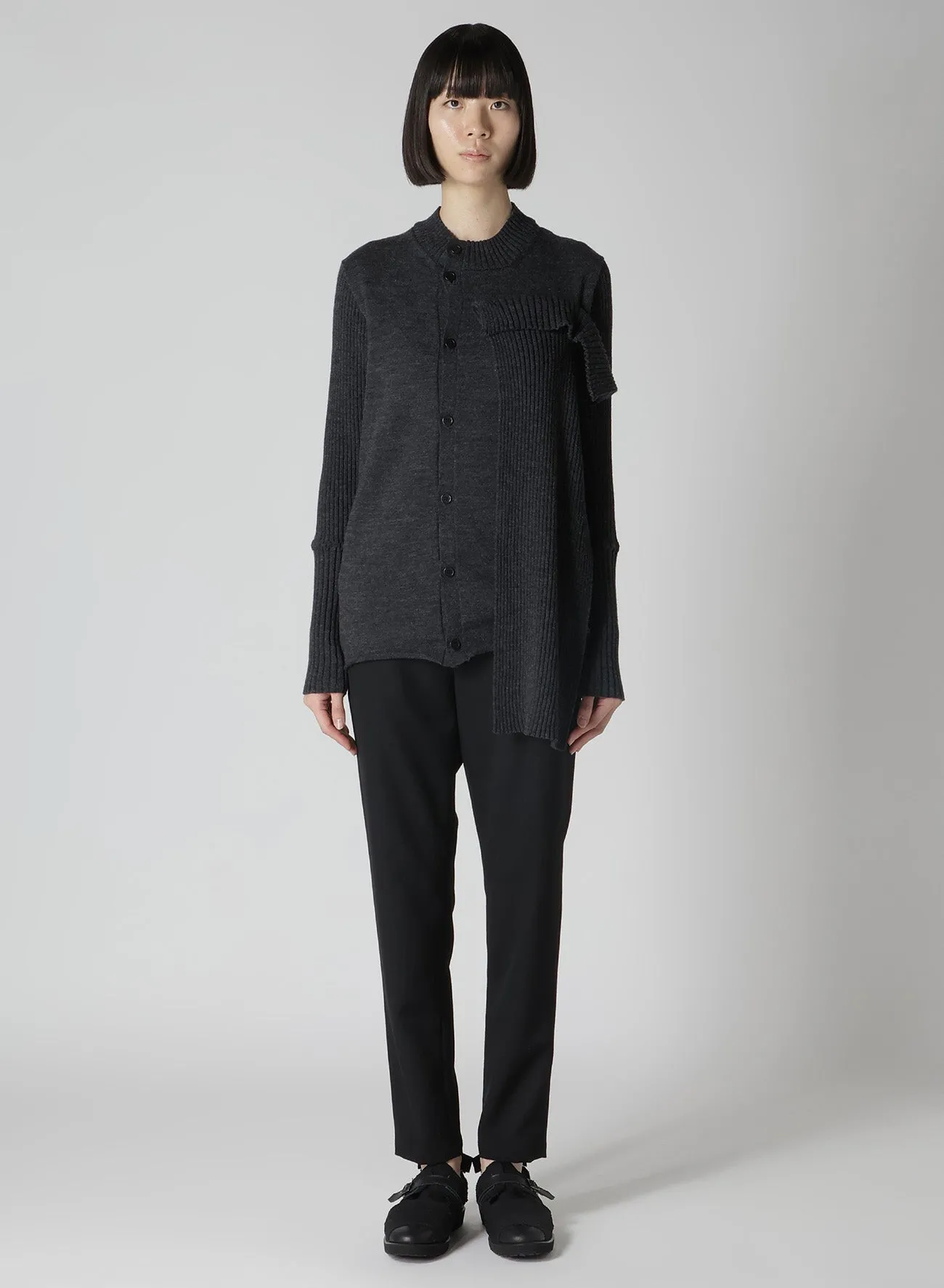 PLAIN RIB FRONT D CLOTH CARDIGAN sold by Yohji Yamamoto product image thumbnail 3