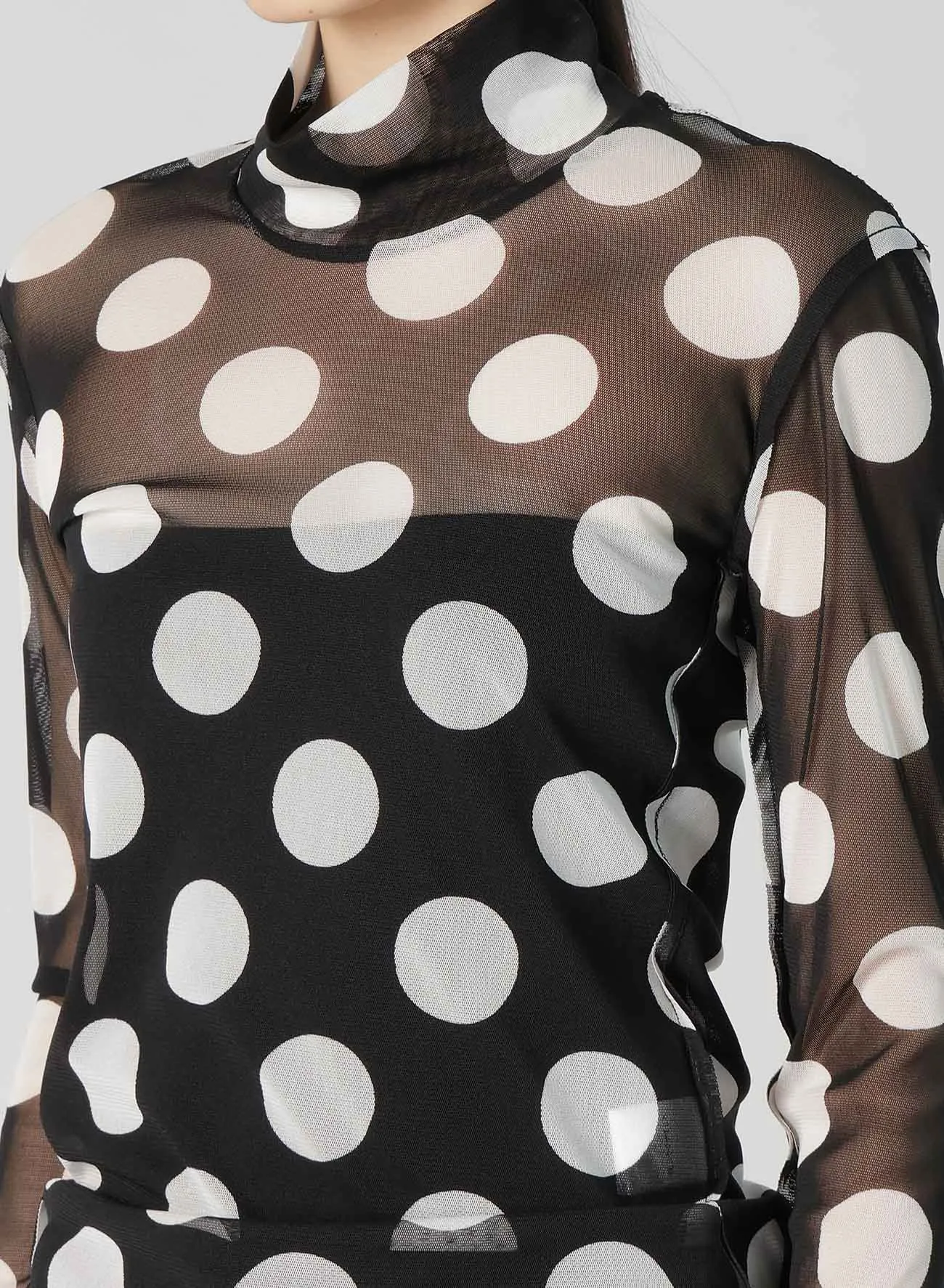 POLKA DOTS TULLE HIGH NECK T sold by Yohji Yamamoto product image thumbnail 5