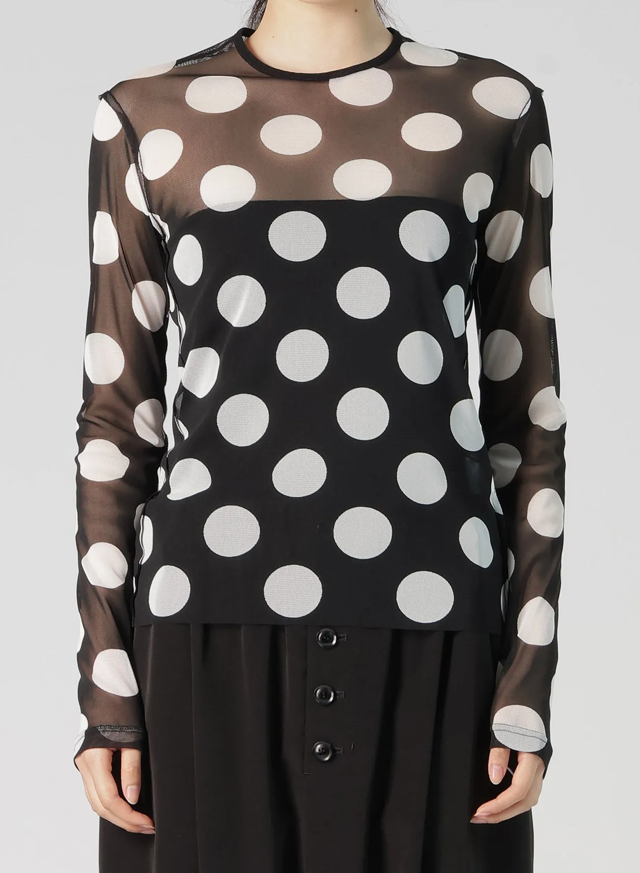 POLKA DOTS TULLE CREWNECK T sold by Yohji Yamamoto product image thumbnail 4