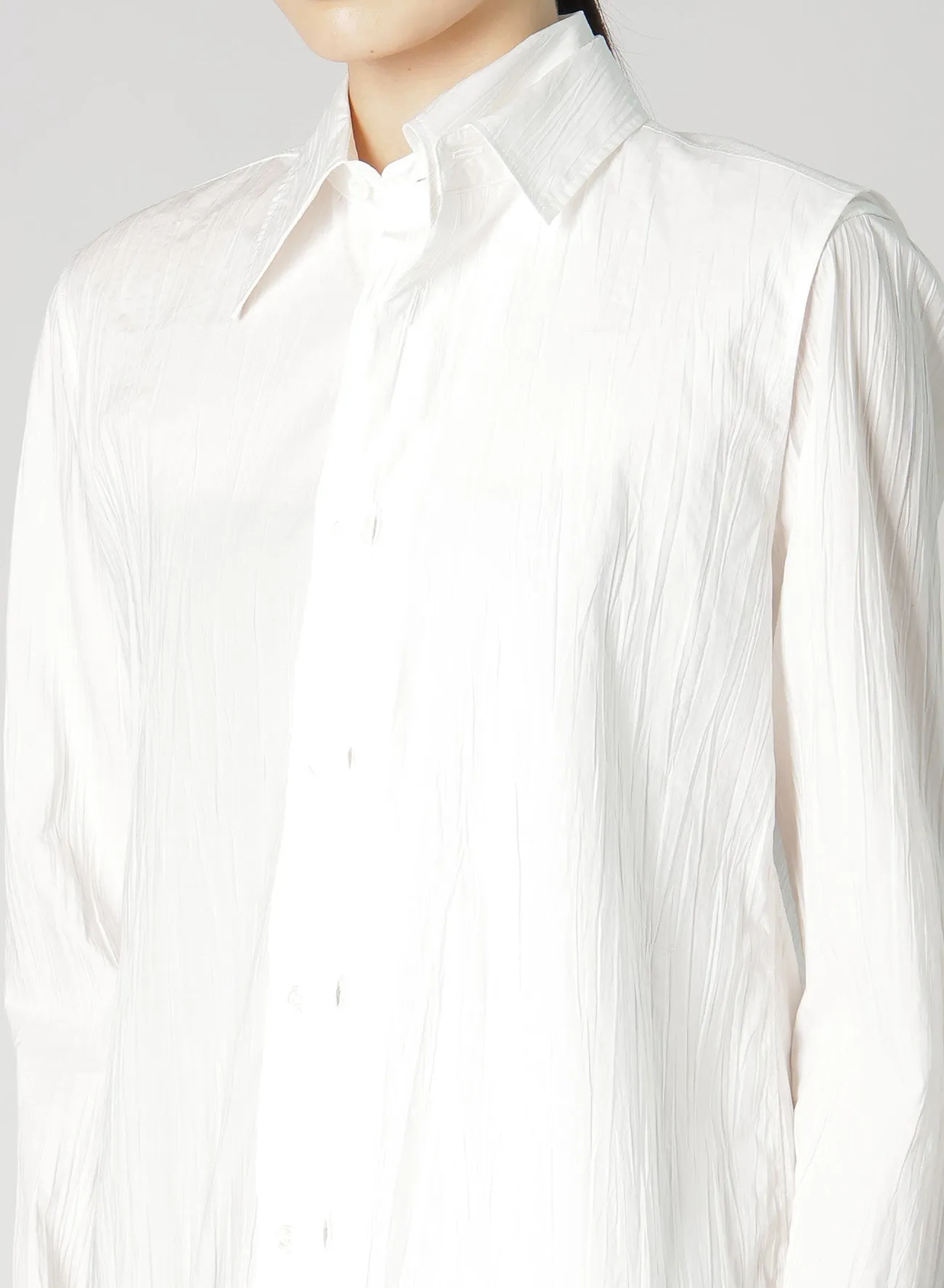 HIGH COUNT TYPEWRITER DOUBLE LAYERED LONG SLEEVE SHIRT sold by Yohji Yamamoto product image thumbnail 5