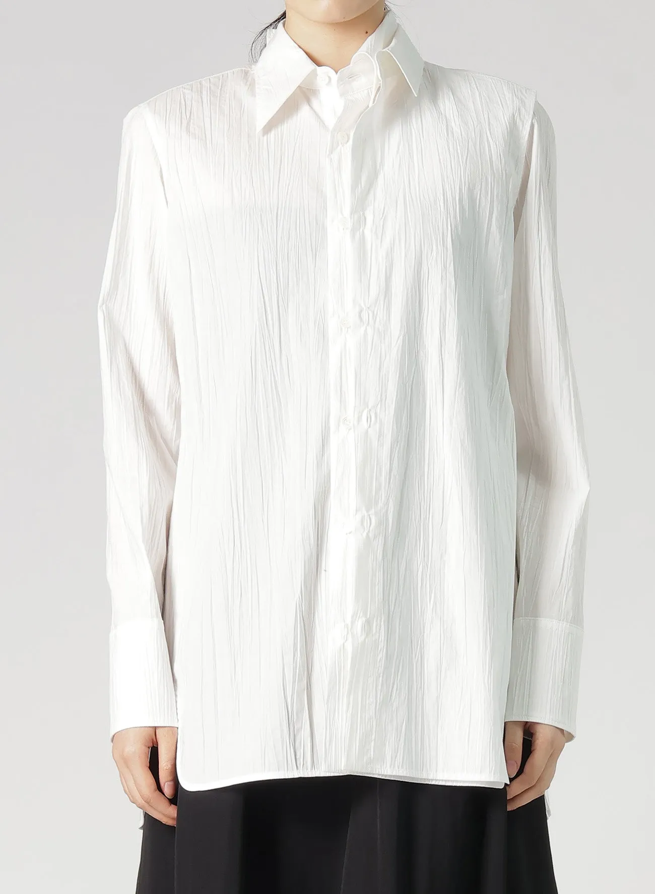 HIGH COUNT TYPEWRITER DOUBLE LAYERED LONG SLEEVE SHIRT sold by Yohji Yamamoto product image thumbnail 4