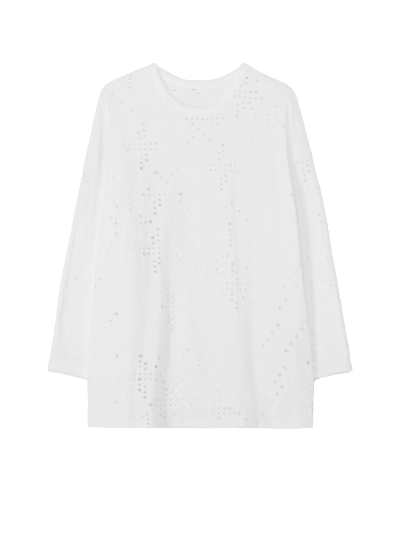 COTTON JERSEY HOLE DESIGN LONG SLEEVE BIG T sold by Yohji Yamamoto