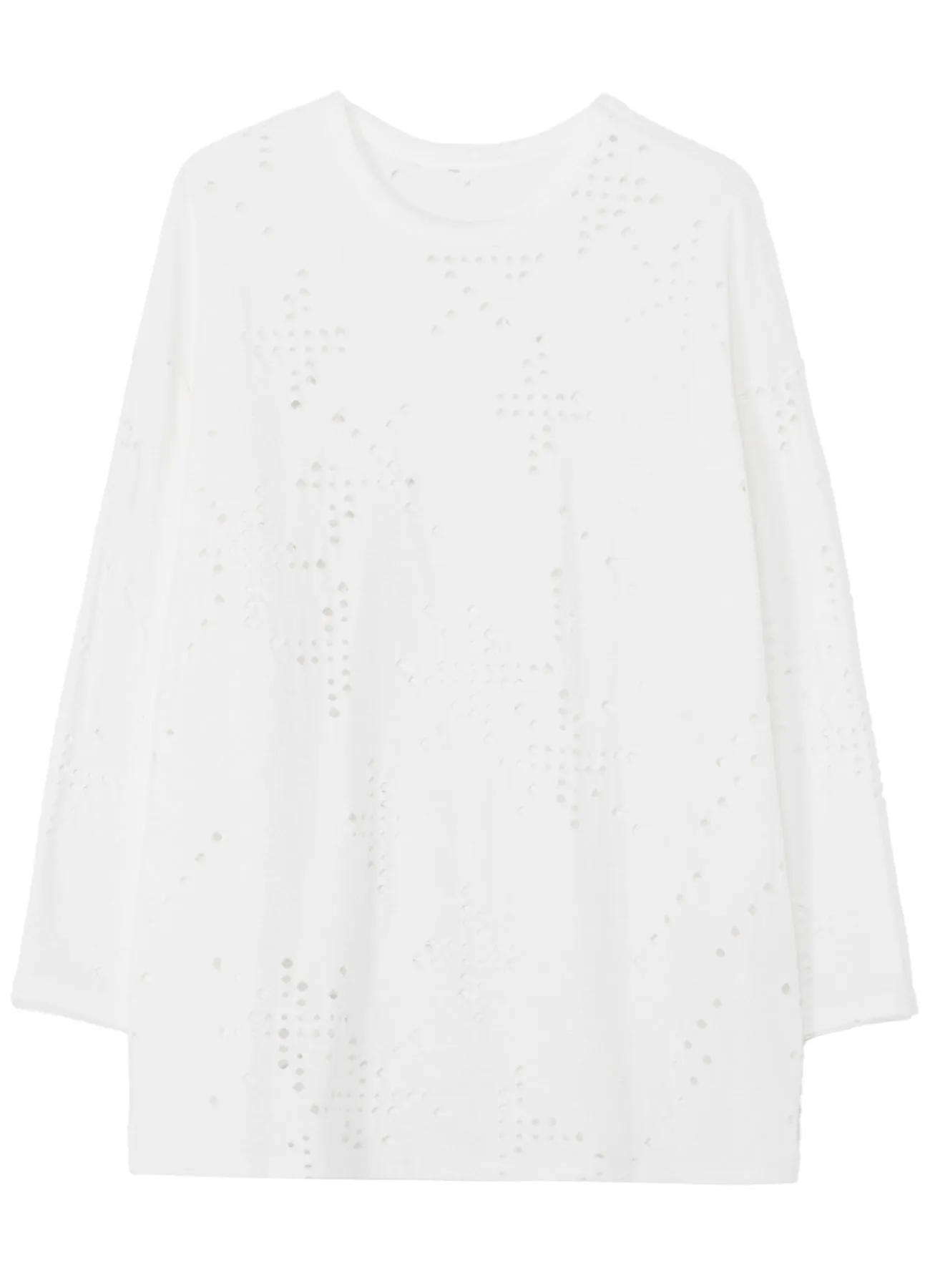 COTTON JERSEY HOLE DESIGN LONG SLEEVE BIG T sold by Yohji Yamamoto product image thumbnail 2