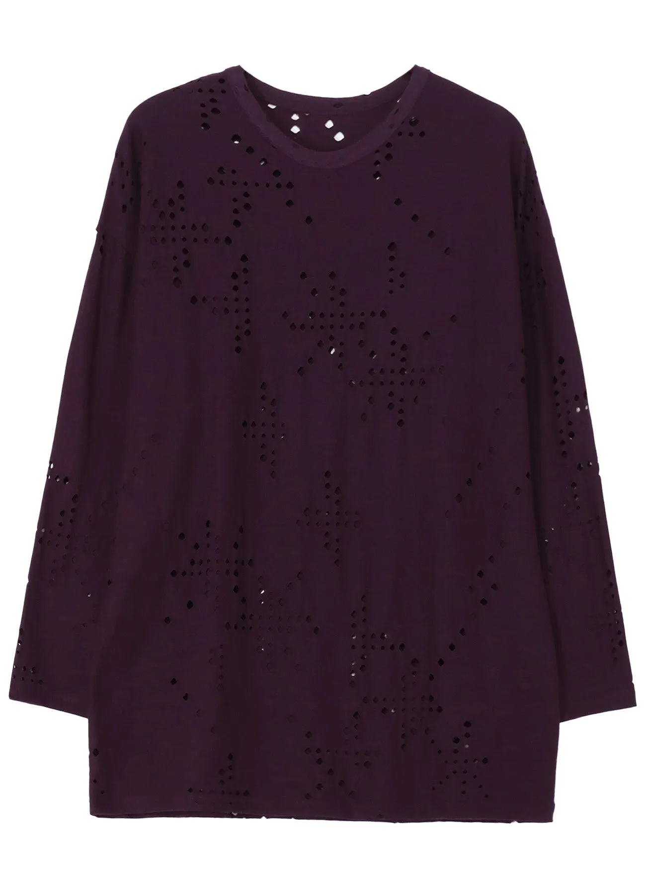 COTTON JERSEY HOLE DESIGN LONG SLEEVE BIG T sold by Yohji Yamamoto product image thumbnail 2