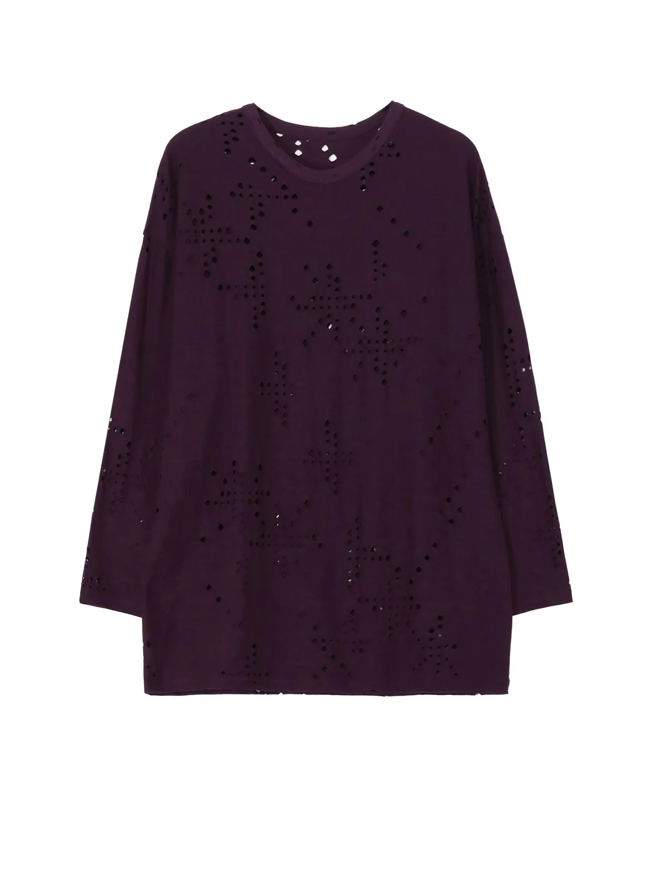 COTTON JERSEY HOLE DESIGN LONG SLEEVE BIG T sold by Yohji Yamamoto