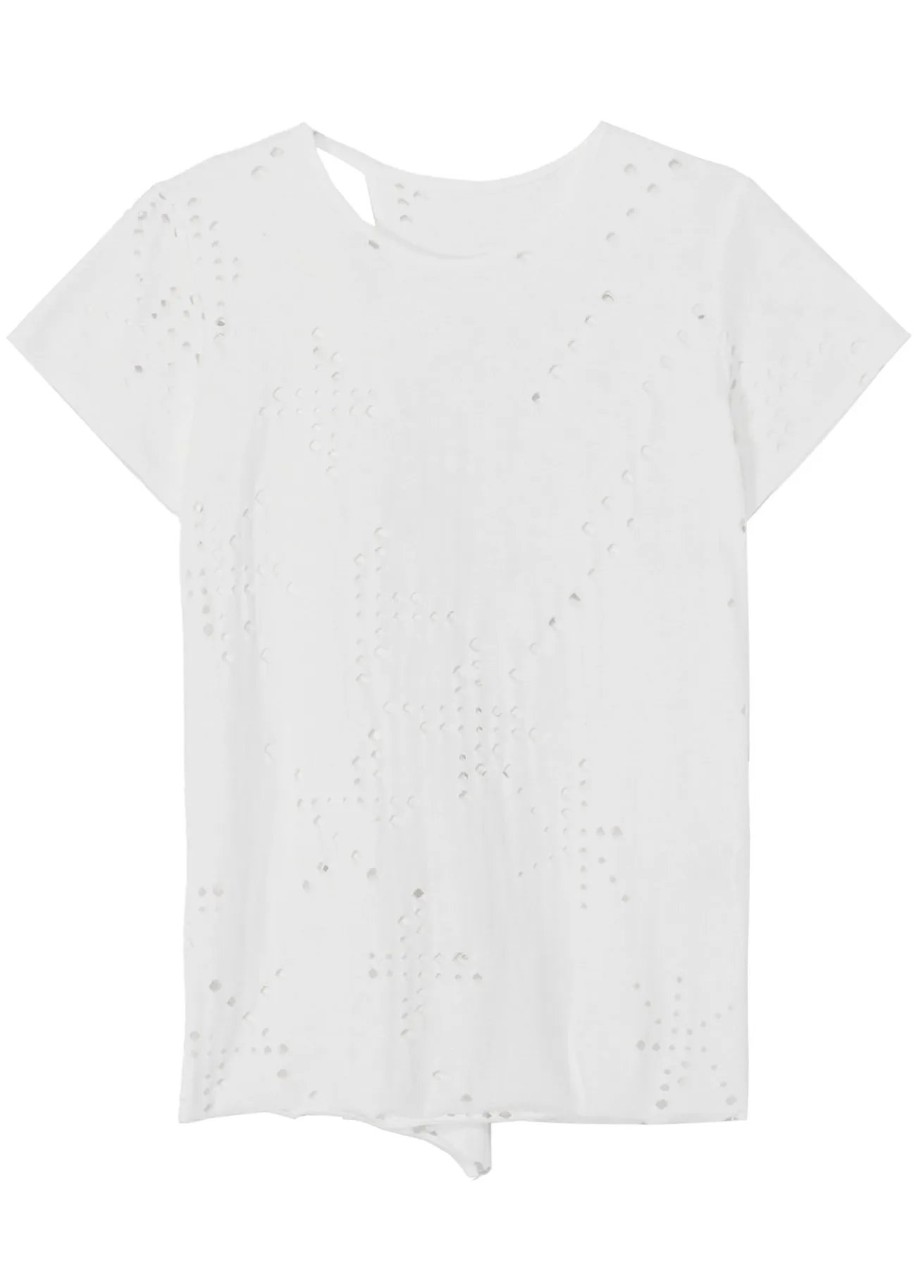 COTTON JERSEY HOLE DESIGN SHORT SLEEVE T sold by Yohji Yamamoto product image thumbnail 2