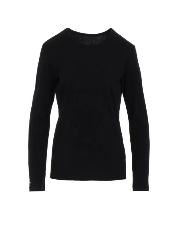 Y'S LOGO ROUND NECK LONG SLEEVE T sold by Yohji Yamamoto