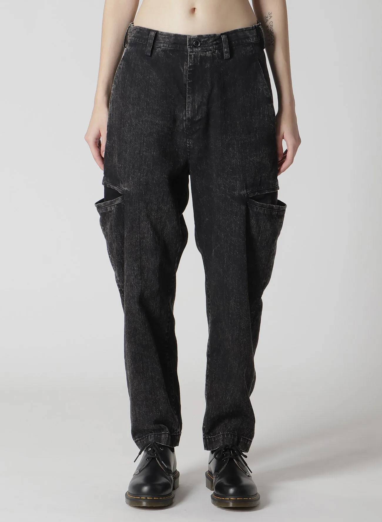 8OZ BLEACHED DENIM TAPERED PANTS sold by Yohji Yamamoto product image thumbnail 4