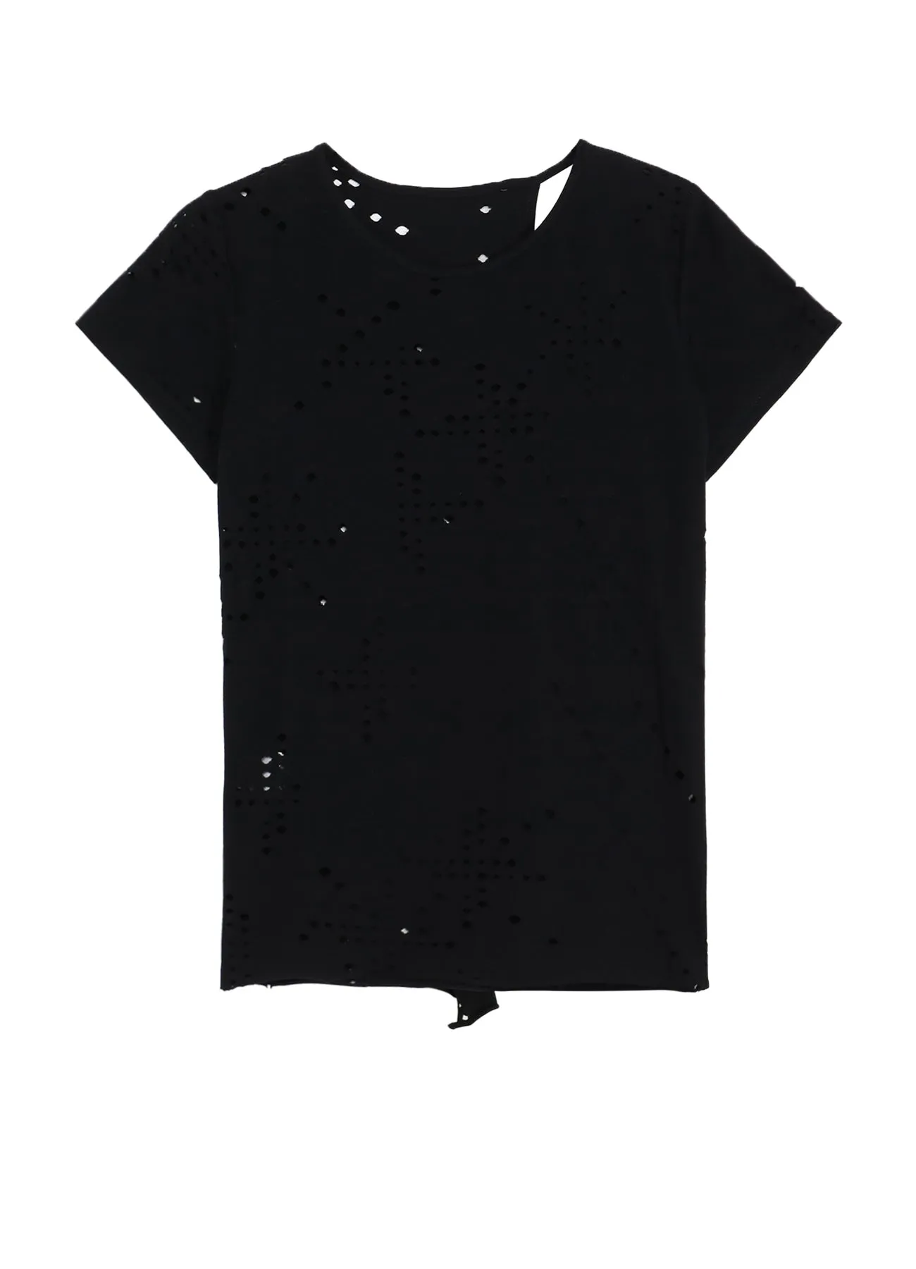 COTTON JERSEY HOLE DESIGN SHORT SLEEVE T sold by Yohji Yamamoto