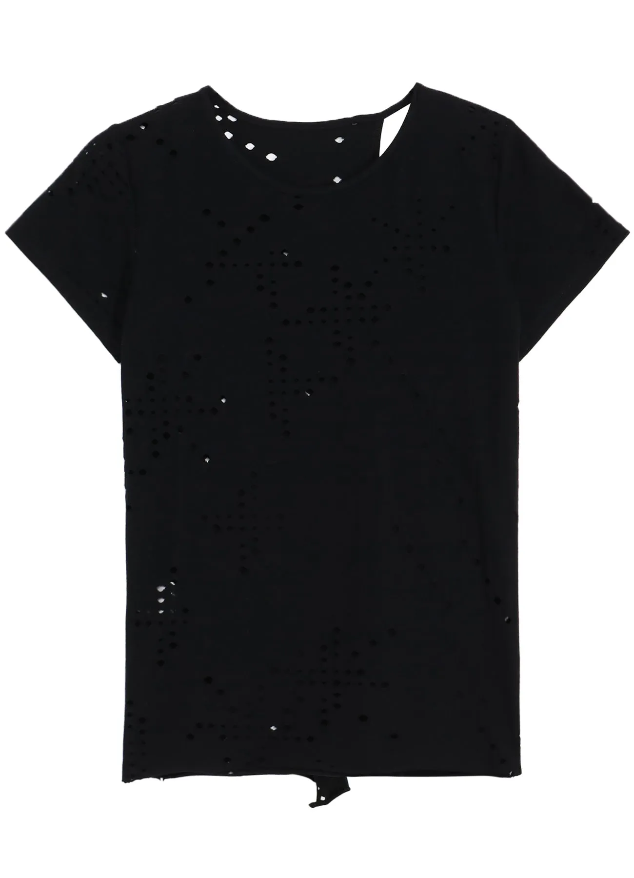 COTTON JERSEY HOLE DESIGN SHORT SLEEVE T sold by Yohji Yamamoto product image thumbnail 2