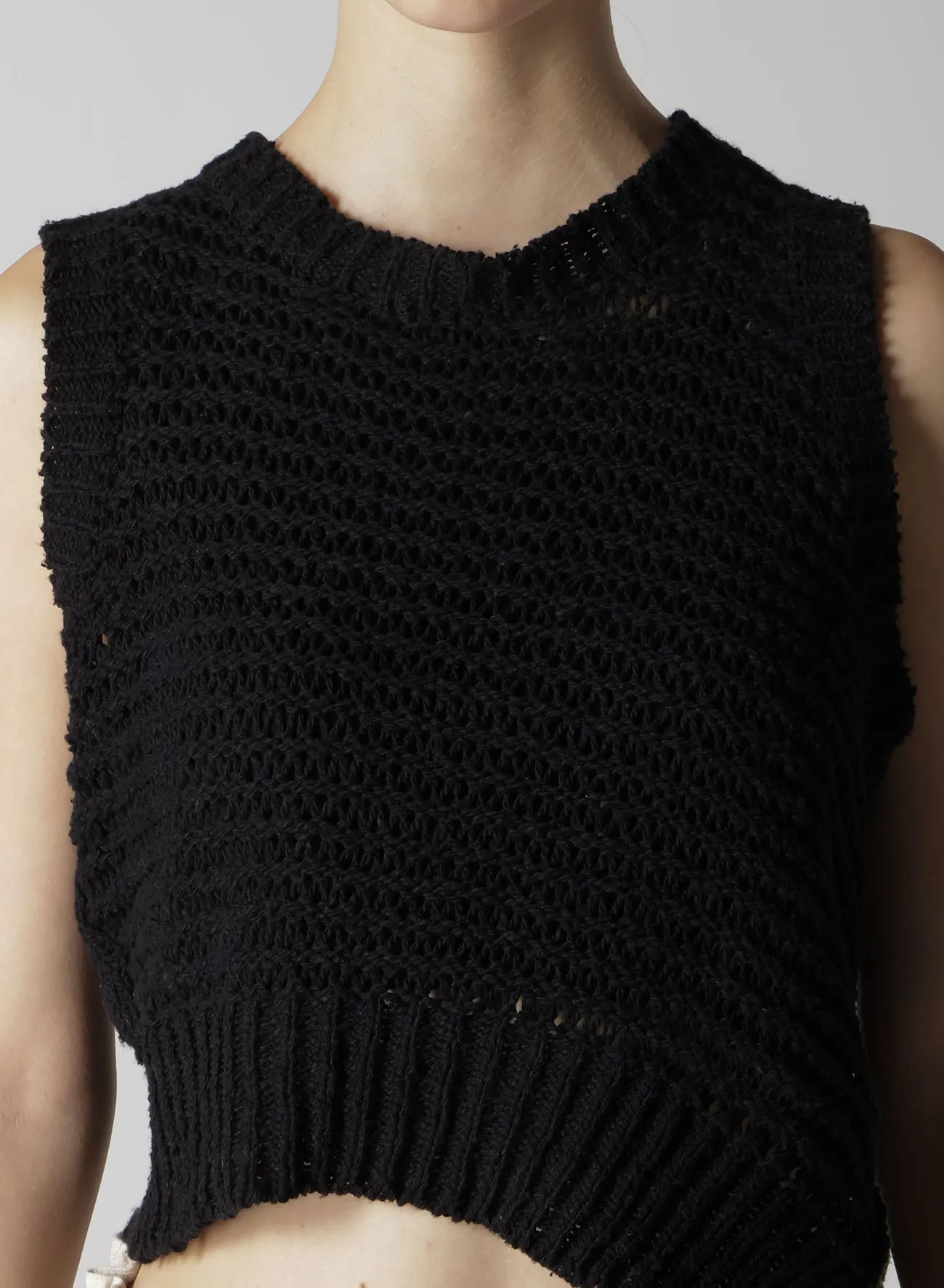 DAMAGE PROCESSED STRIPE JERSEY UNBALANCED VEST sold by Yohji Yamamoto product image thumbnail 5