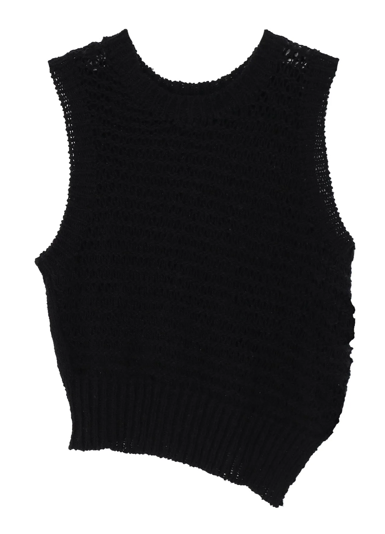 DAMAGE PROCESSED STRIPE JERSEY UNBALANCED VEST sold by Yohji Yamamoto product image thumbnail 2