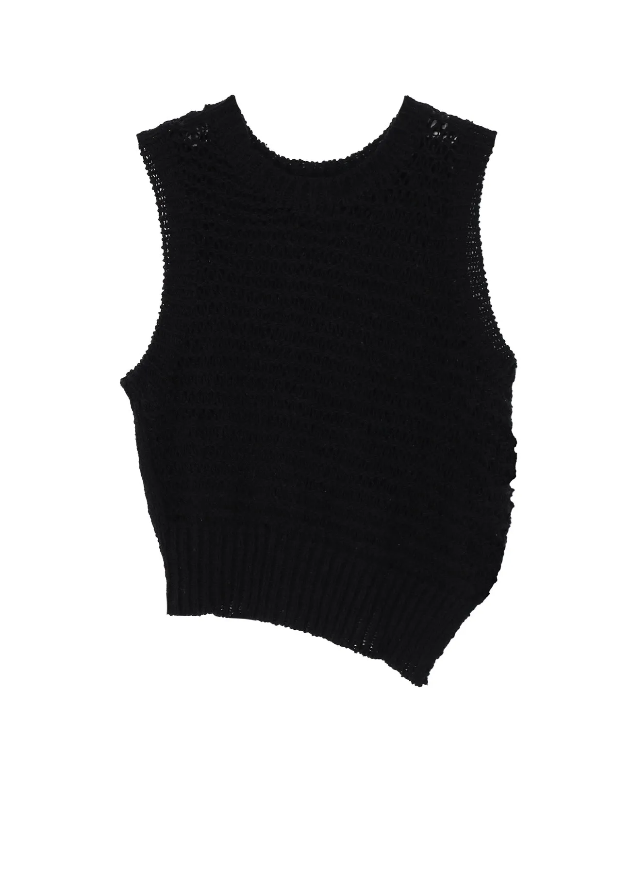 DAMAGE PROCESSED STRIPE JERSEY UNBALANCED VEST sold by Yohji Yamamoto