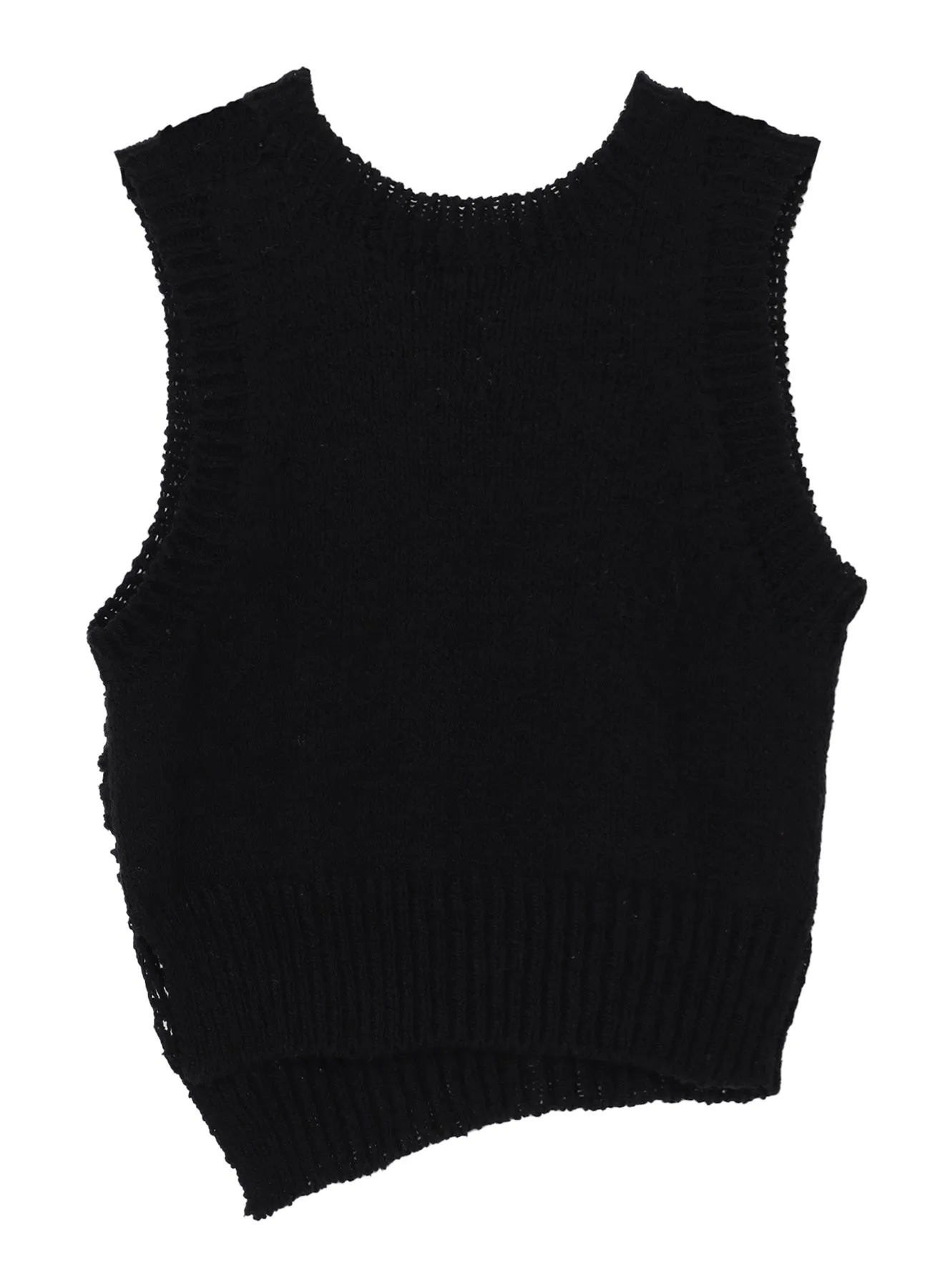 DAMAGE PROCESSED STRIPE JERSEY UNBALANCED VEST sold by Yohji Yamamoto product image thumbnail 3