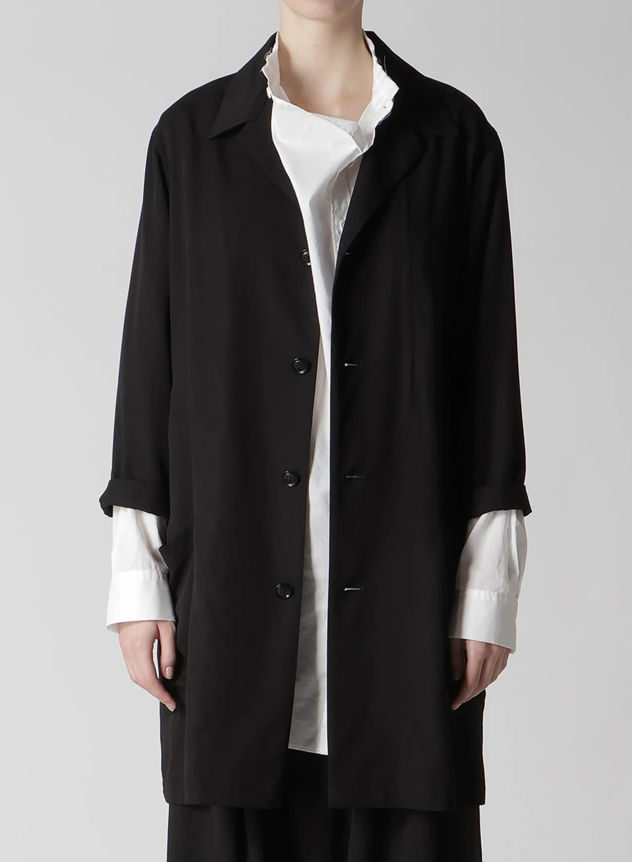 RAYON TWILL 3/4 SLEEVE JACKET sold by Yohji Yamamoto product image thumbnail 5