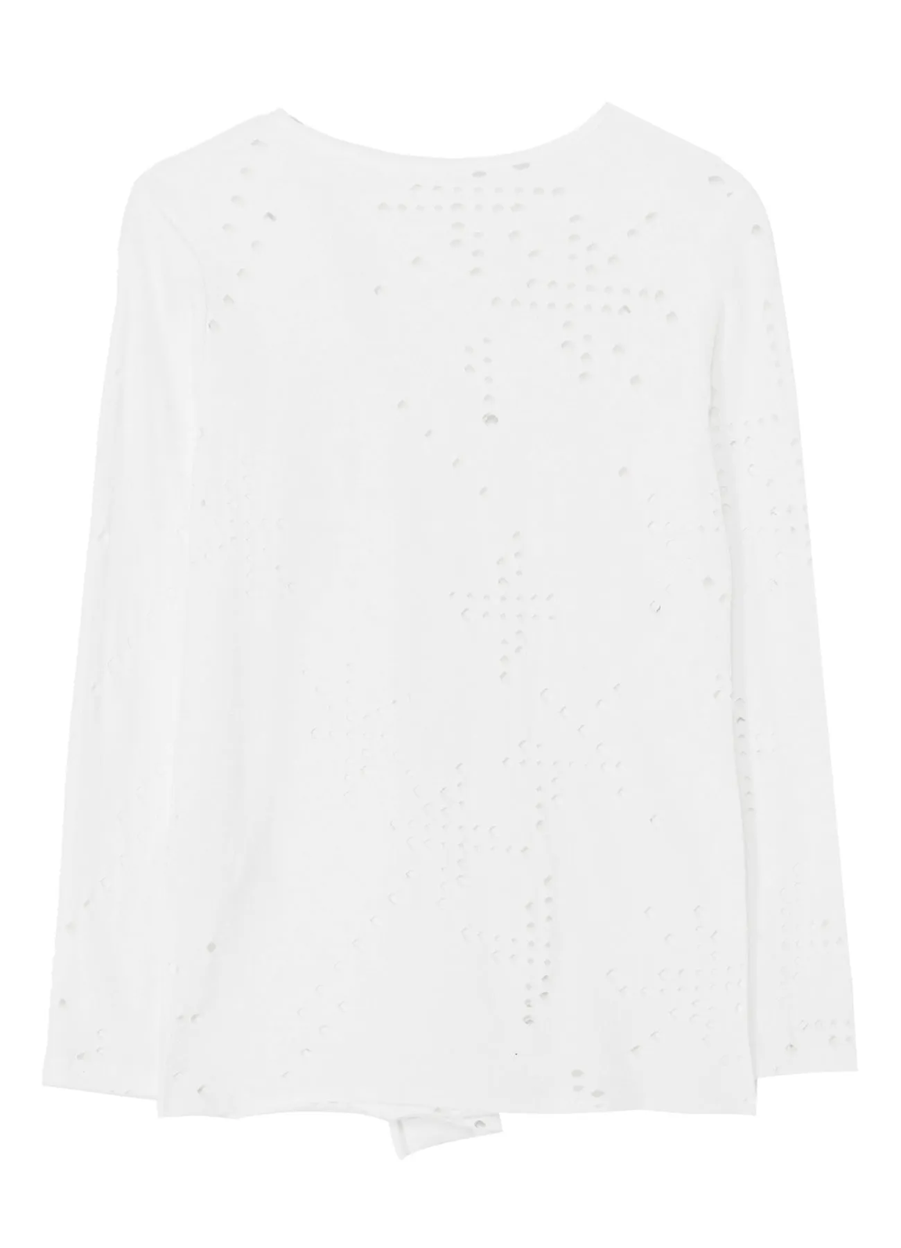 COTTON JERSEY HOLE DESIGN LONG SLEEVE T sold by Yohji Yamamoto product image thumbnail 3